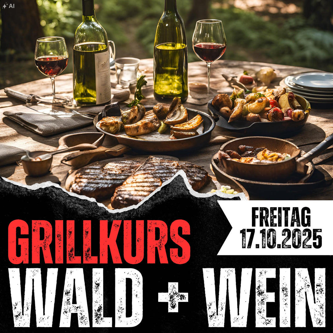 Grillkurs "Wald + Wein" am 17.10.2025 inkl. Weinprobe