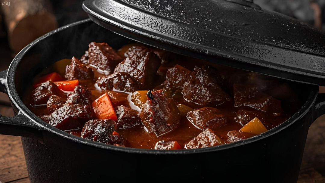 Wildschweingulasch mit Paprika aus dem Dutch Oven