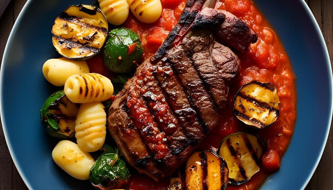 Saltimbocca mit Gnocchi und Grillgemüse