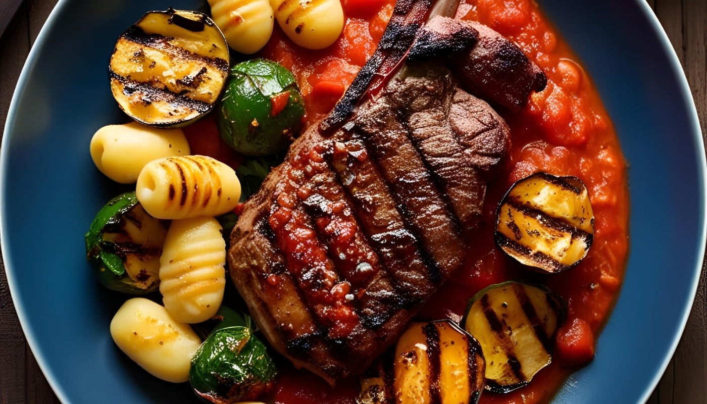 Saltimbocca mit Gnocchi und Grillgemüse